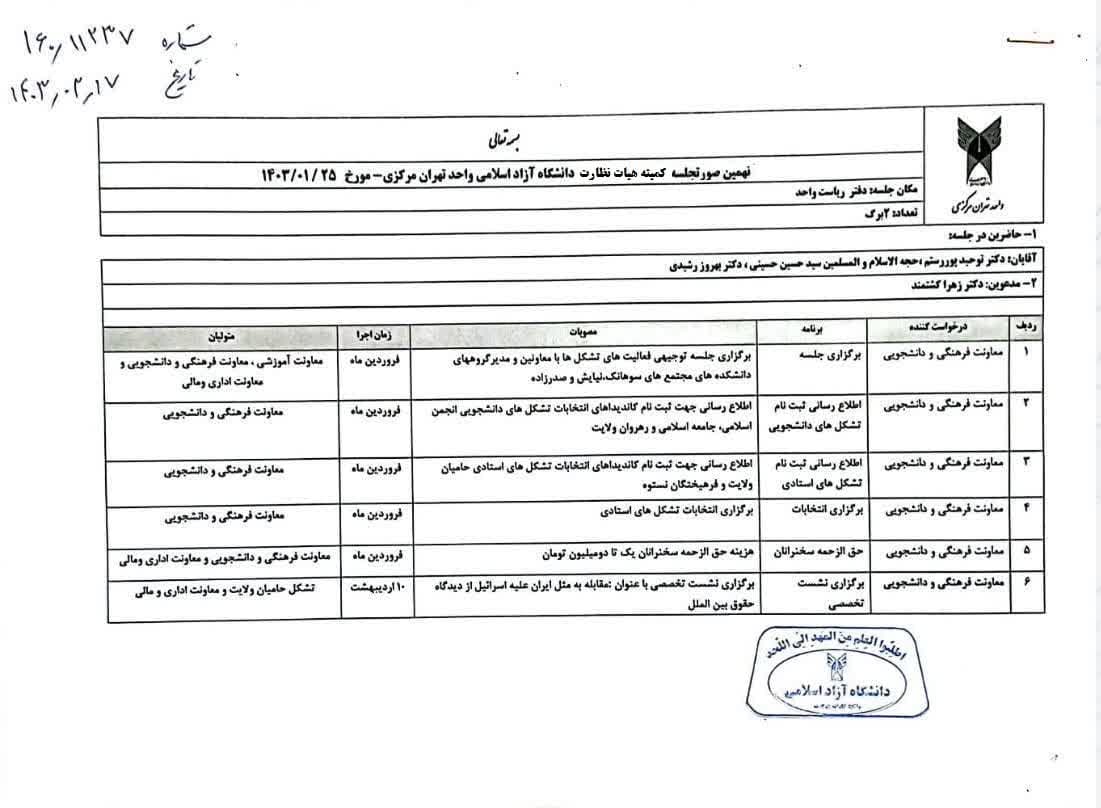 برگزاری انتخابات تشکل استادی حامیان ولایت