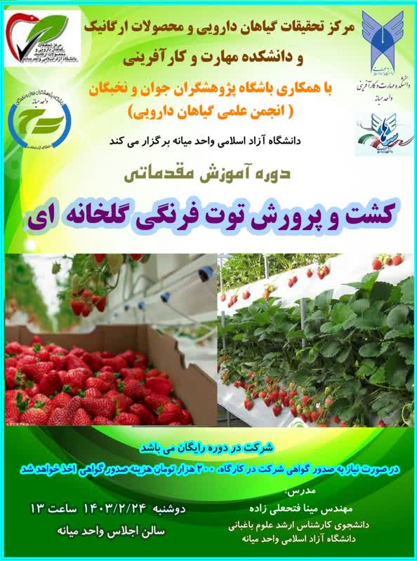 کشت و پرورش توت فرهنگی گلخانه‌ای